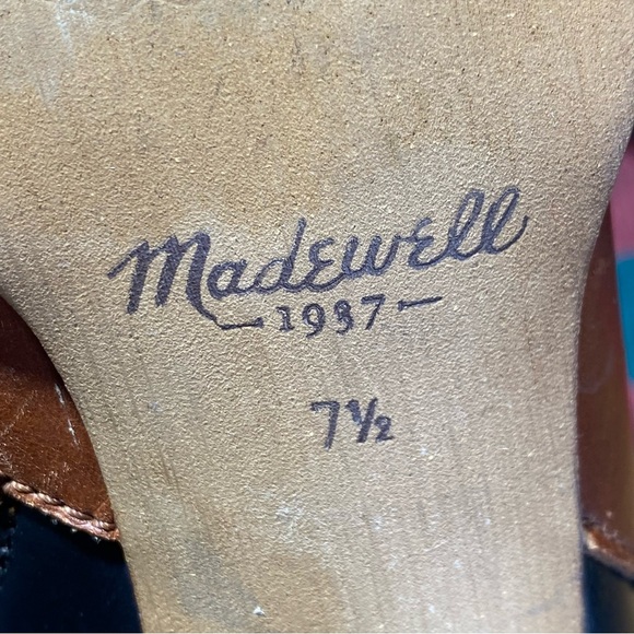 Madewell Reid Two-Tone Leather Ankle Boots in Black & Chestnut size 7.5 - Picture 13 of 13